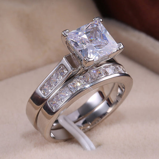 Fashion Temperament Couple Zircon Ring