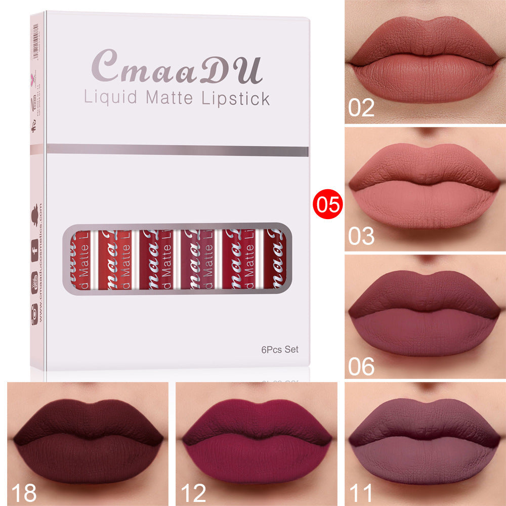 6-Pack Matte Waterproof Lipstick