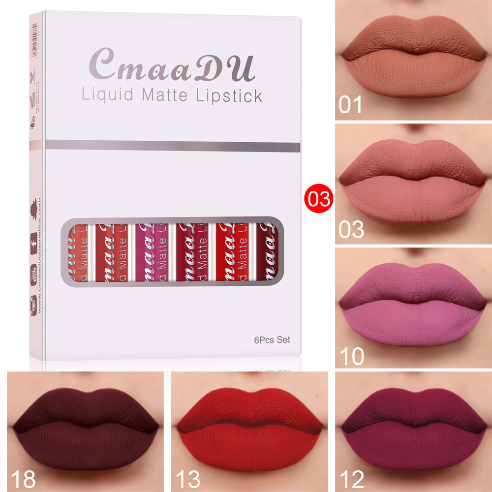 6-Pack Matte Waterproof Lipstick