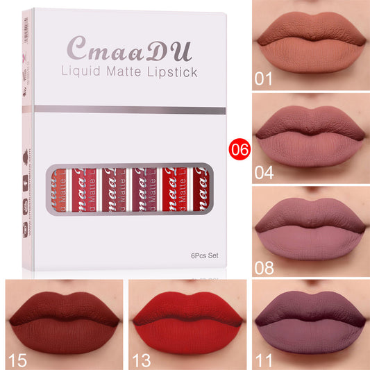 6-Pack Matte Waterproof Lipstick